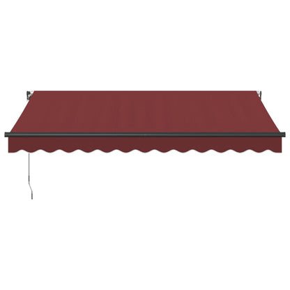 Tenda da Sole Retrattile Manuale con LED Bordò 350x250 cm