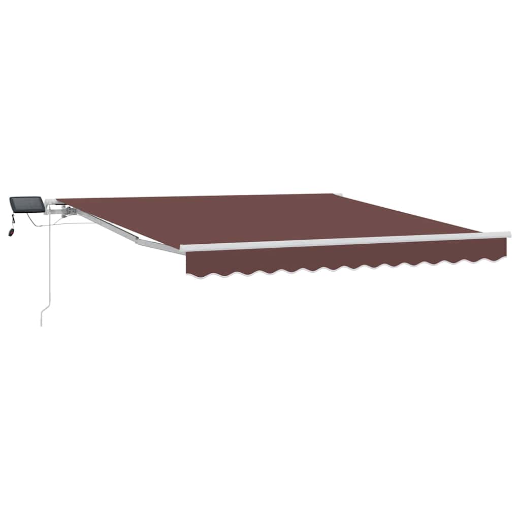 Tenda Retrattile Manuale con LED 300x250cm Marrone - homemem39