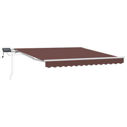 Tenda Retrattile Manuale con LED 300x250cm Marrone - homemem39