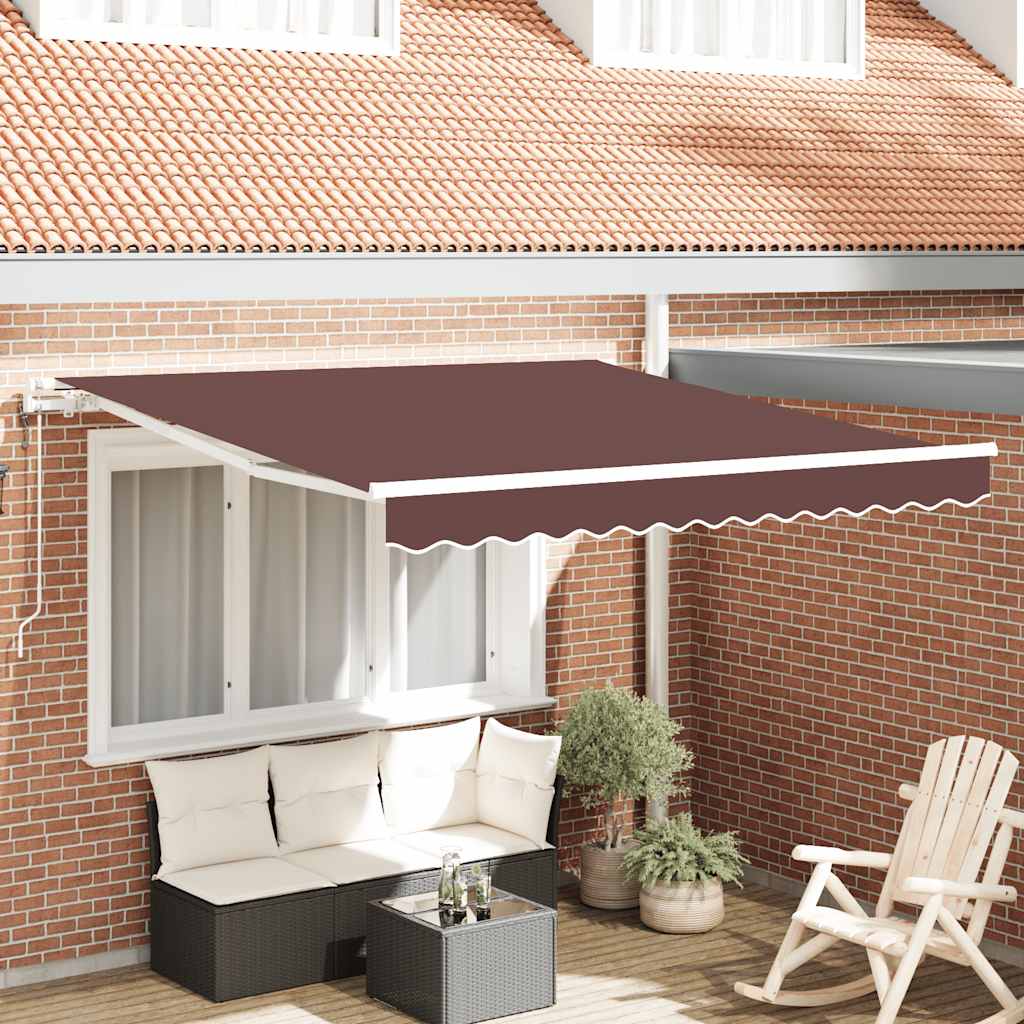 Tenda da Sole Retrattile Automatica Marrone 300x250 cm - homemem39