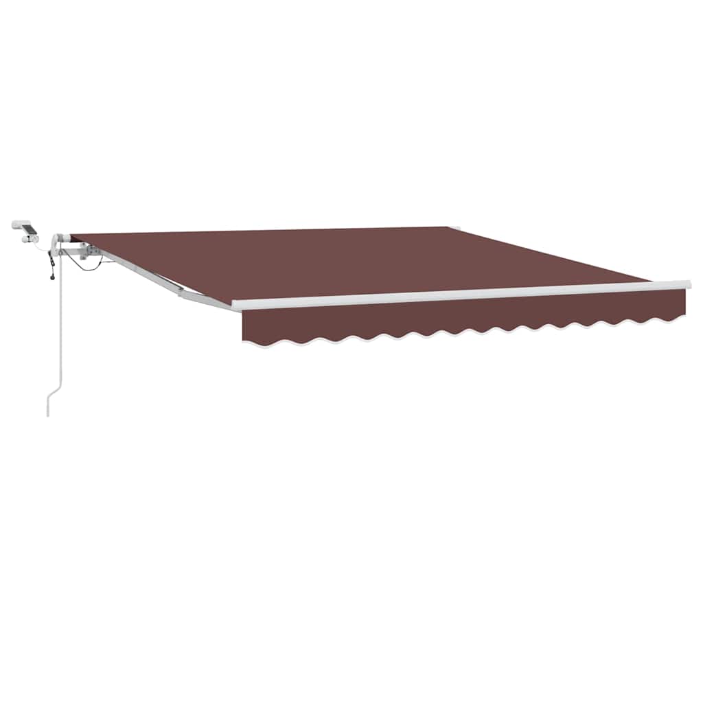 Tenda da Sole Retrattile Automatica con LED Marrone