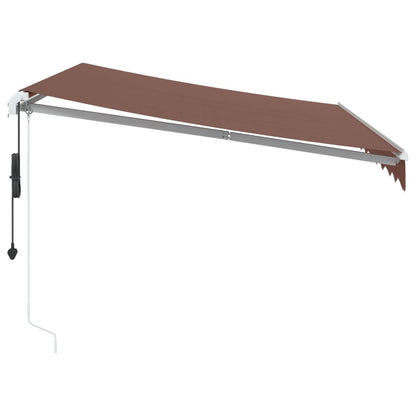 Tenda da Sole Retrattile Automatica con LED Marrone 300x250 cm