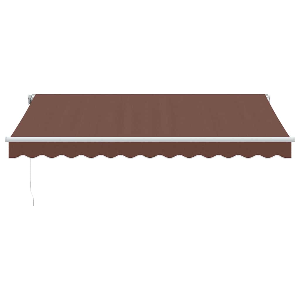 Tenda Retrattile Manuale con LED 350x250 cm Marrone