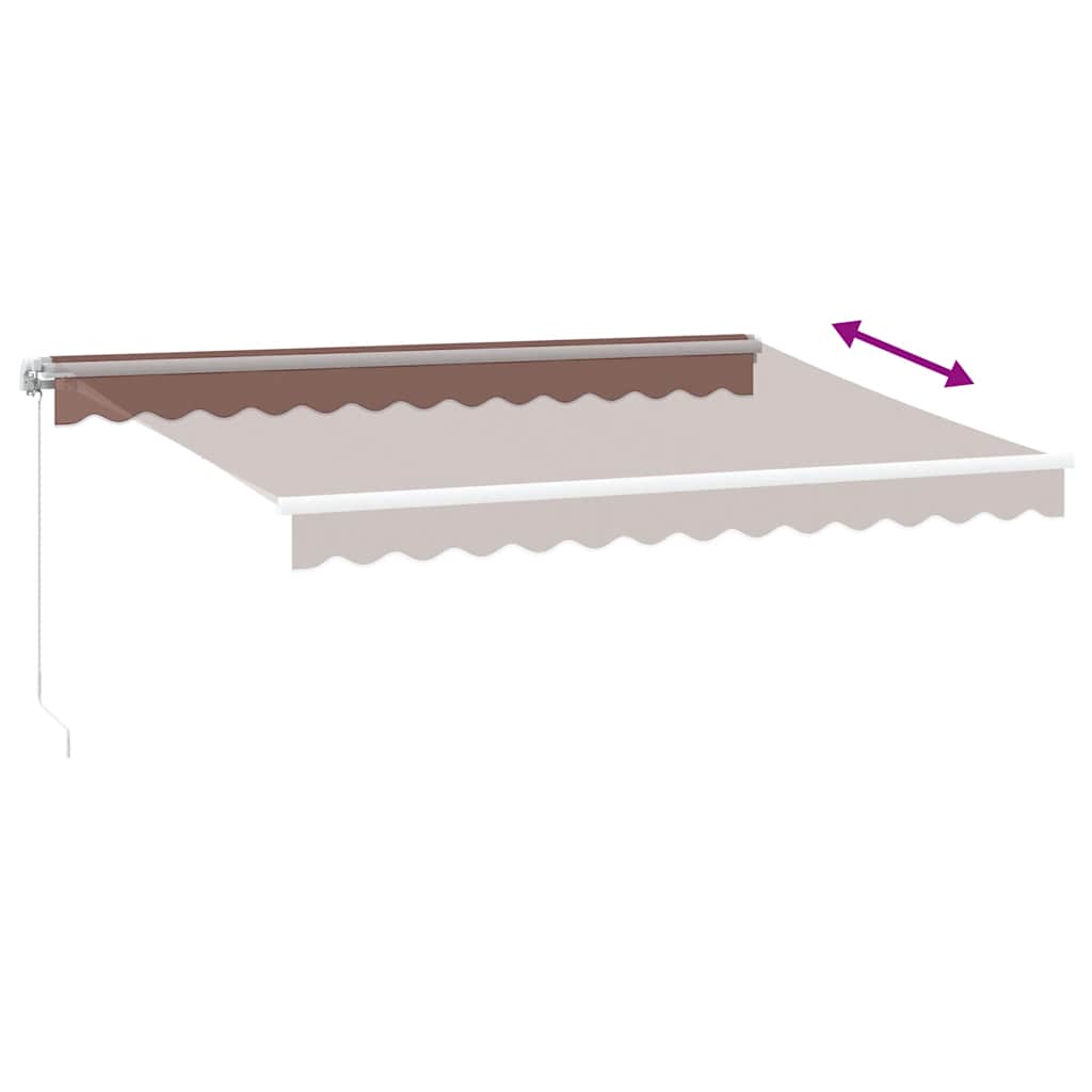 Tenda Retrattile Manuale con LED 350x250 cm Marrone | homemem39