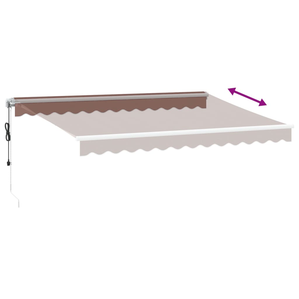 Tenda da Sole Retrattile Automatica con LED Marrone 350x250 cm | homemem39