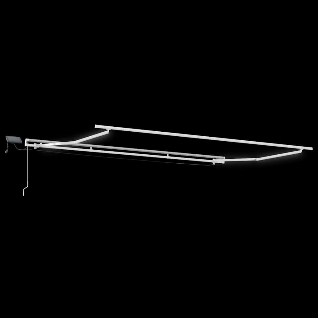 Tenda da Sole Retrattile Manuale con LED Marrone 400x300 cm