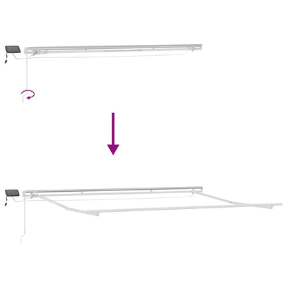 Tenda da Sole Retrattile Manuale con LED Marrone 400x300 cm