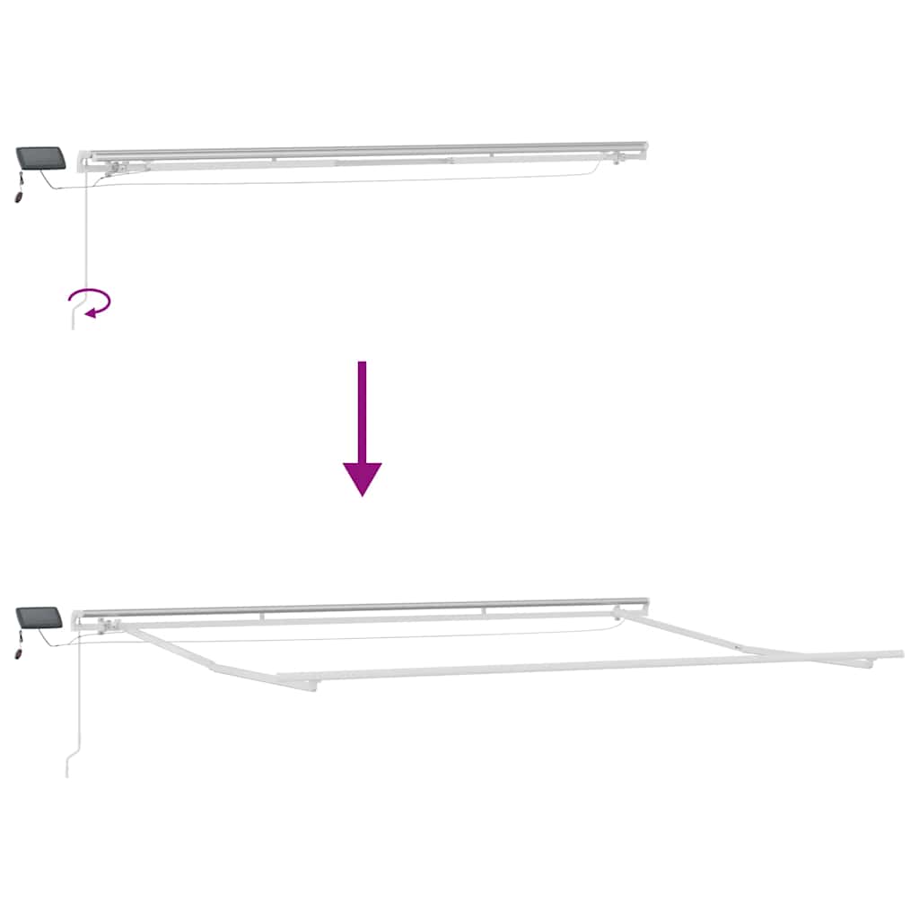 Tenda Retrattile Manuale con LED 450x300 cm Marrone | homemem39