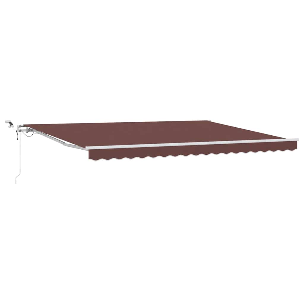 Tenda da Sole Retrattile Automatica con LED Marrone