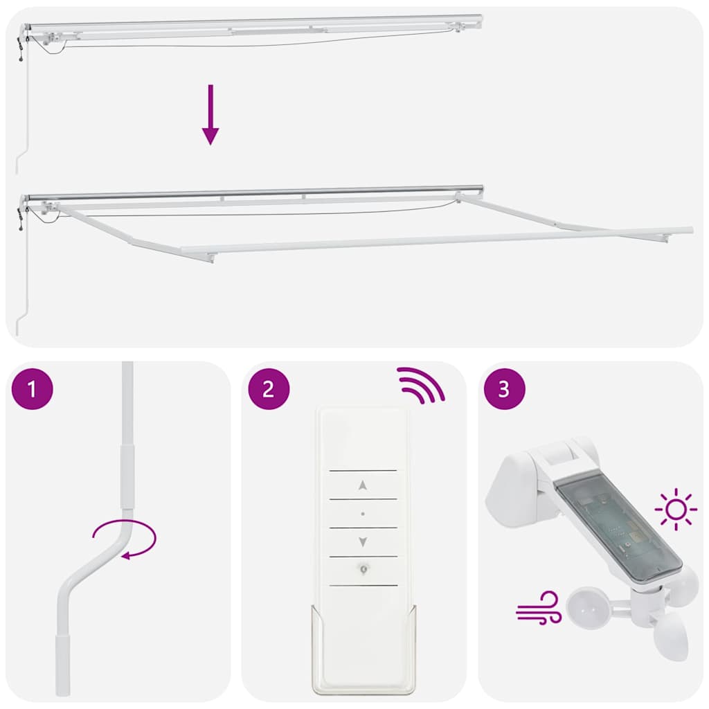 Tenda da Sole Retrattile Automatica con LED Marrone 450x300 cm | homemem39