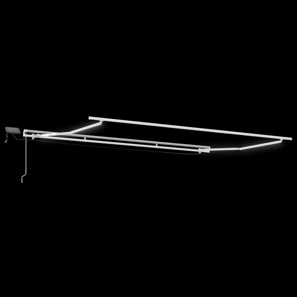 Tenda da Sole Retrattile Manuale con LED Marrone 500x300 cm