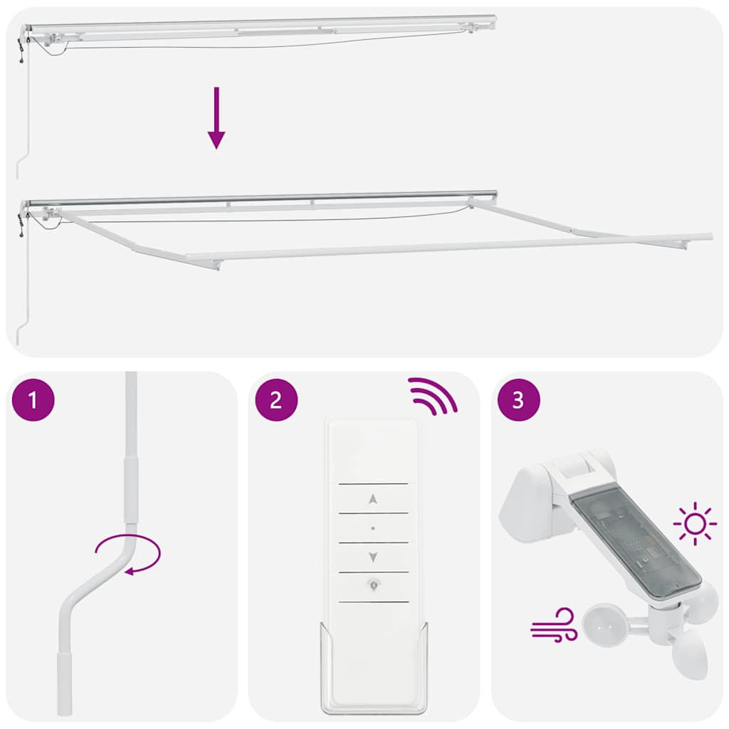 Tenda da Sole Retrattile Automatica con LED Marrone 500x300 cm | homemem39