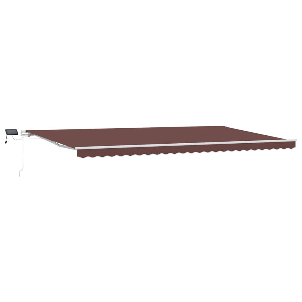 Tenda da Sole Retrattile Manuale con LED Marrone 600x300 cm | homemem39