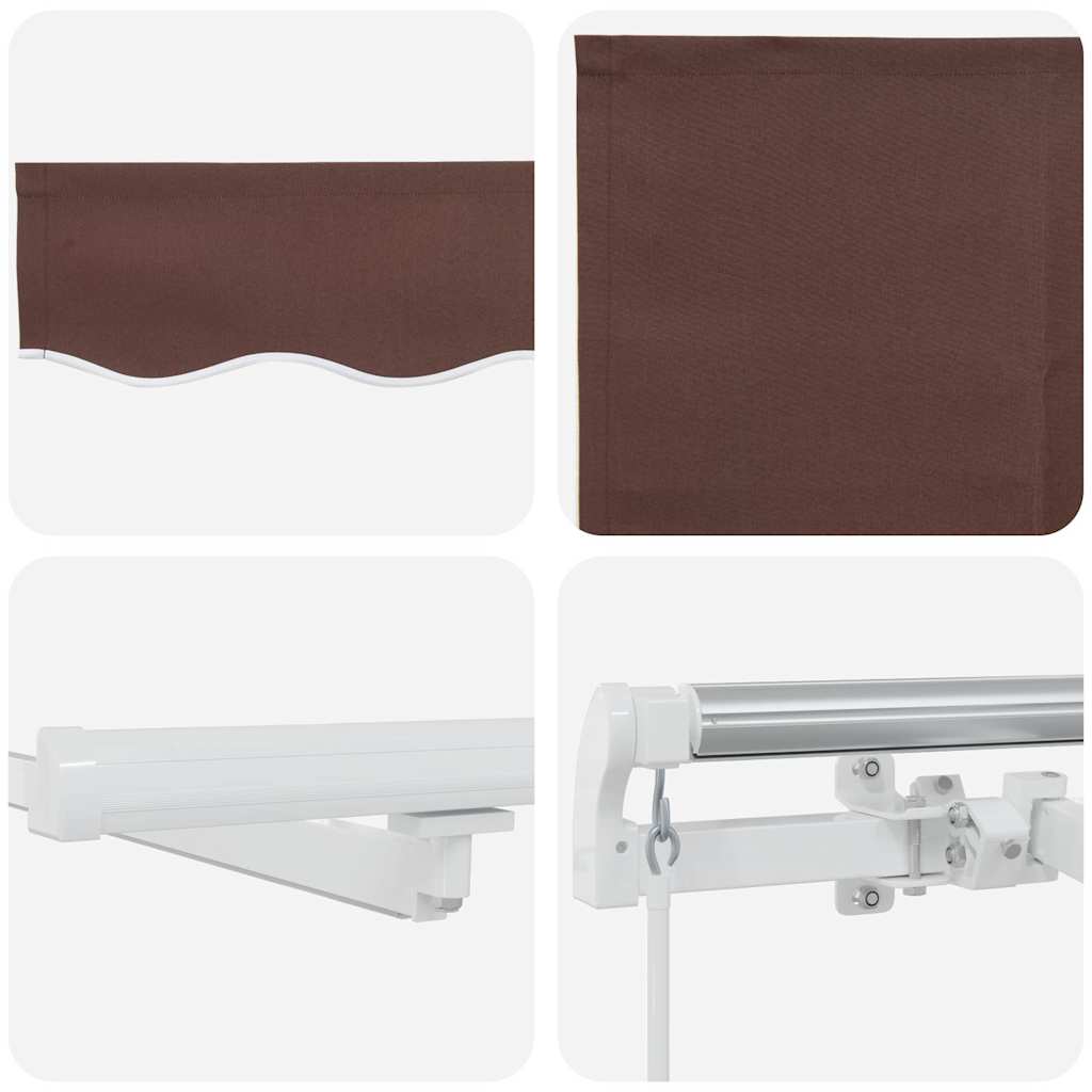 Tenda da Sole Retrattile Manuale con LED Marrone 600x300 cm | homemem39