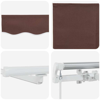 Tenda da Sole Retrattile Manuale con LED Marrone 600x300 cm | homemem39
