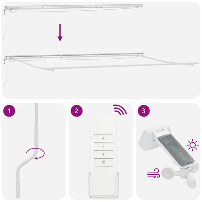 Tenda da Sole Retrattile Automatica con LED Marrone 600x300 cm | homemem39