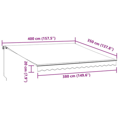 Tenda da Sole Retrattile Manuale Marrone 400x350 cm | homemem39