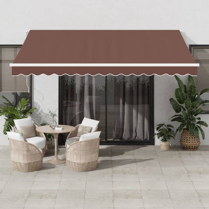 Tenda da Sole Retrattile Manuale Marrone 400x350 cm | homemem39