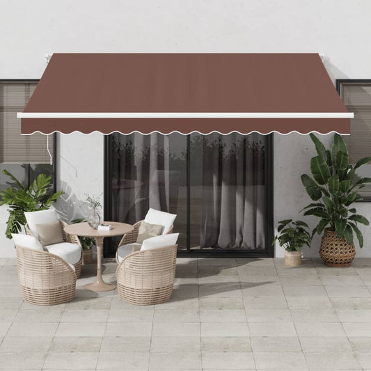 Tenda da Sole Retrattile Manuale Marrone 400x350 cm | homemem39