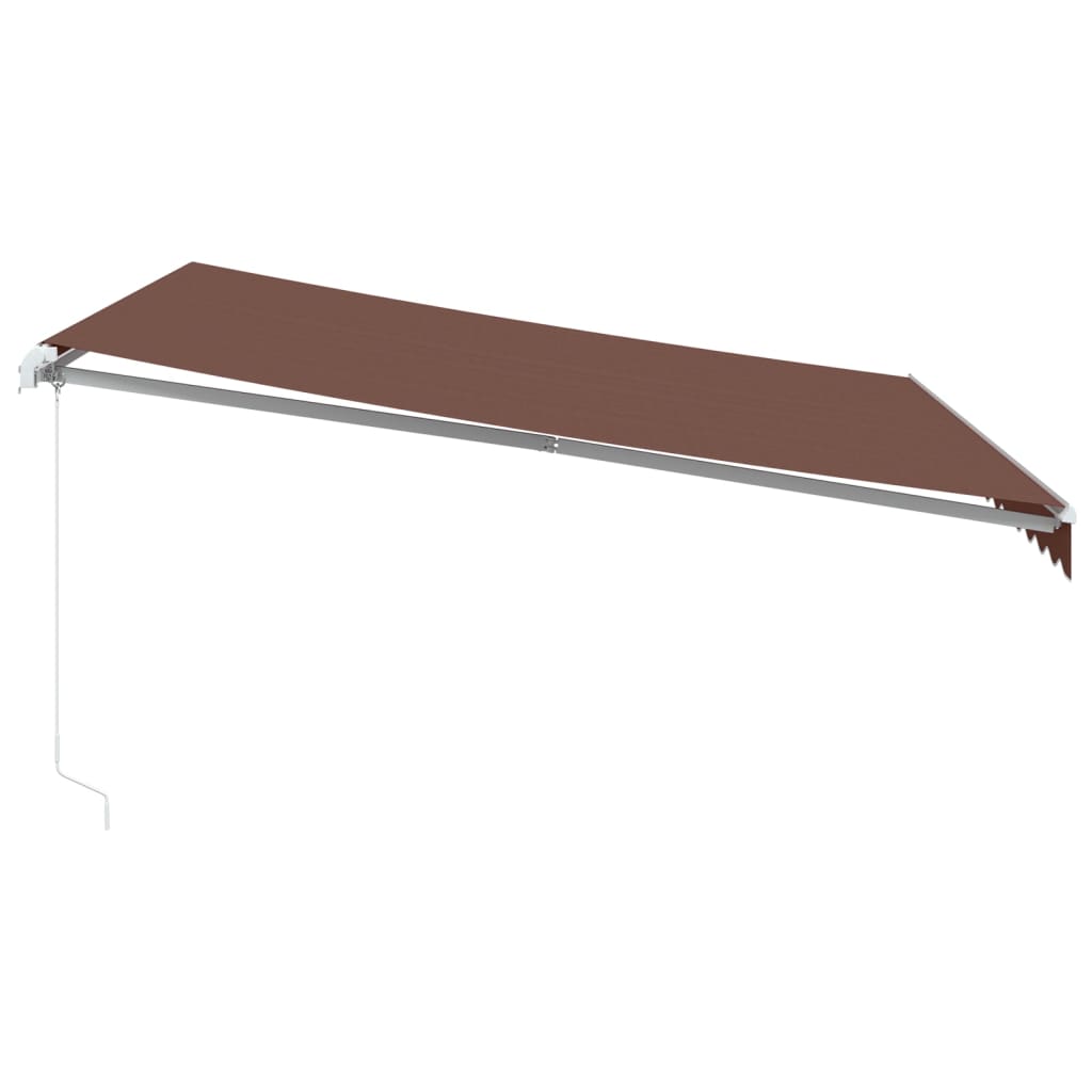 Tenda da Sole Retrattile Manuale con LED Marrone 400x350 cm | homemem39