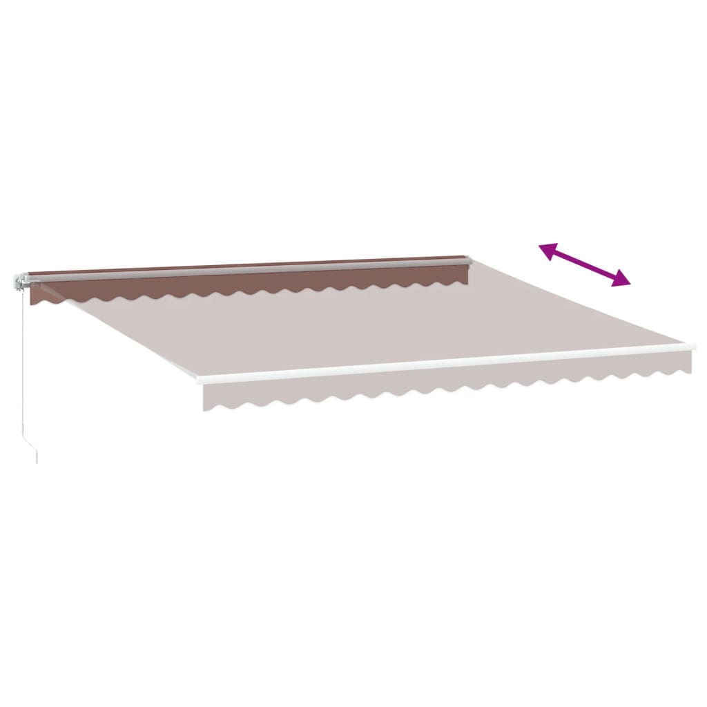 Tenda da Sole Retrattile Manuale con LED Marrone 450x350 cm | homemem39