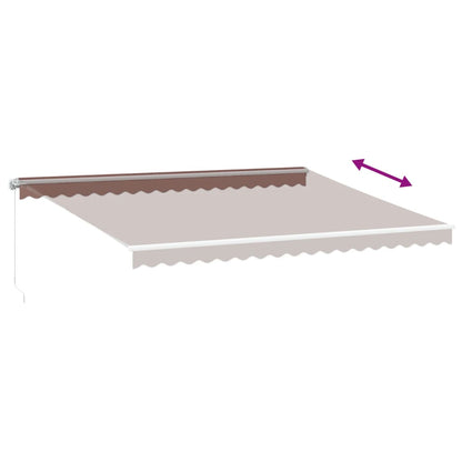 Tenda da Sole Retrattile Manuale con LED Marrone 450x350 cm | homemem39