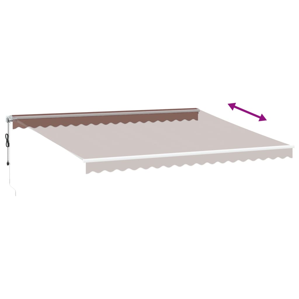 Automatisch einziehbare Markise mit brauner LED 450 x 350 cm