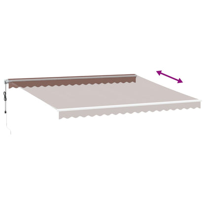 Automatisch einziehbare Markise mit brauner LED 450 x 350 cm