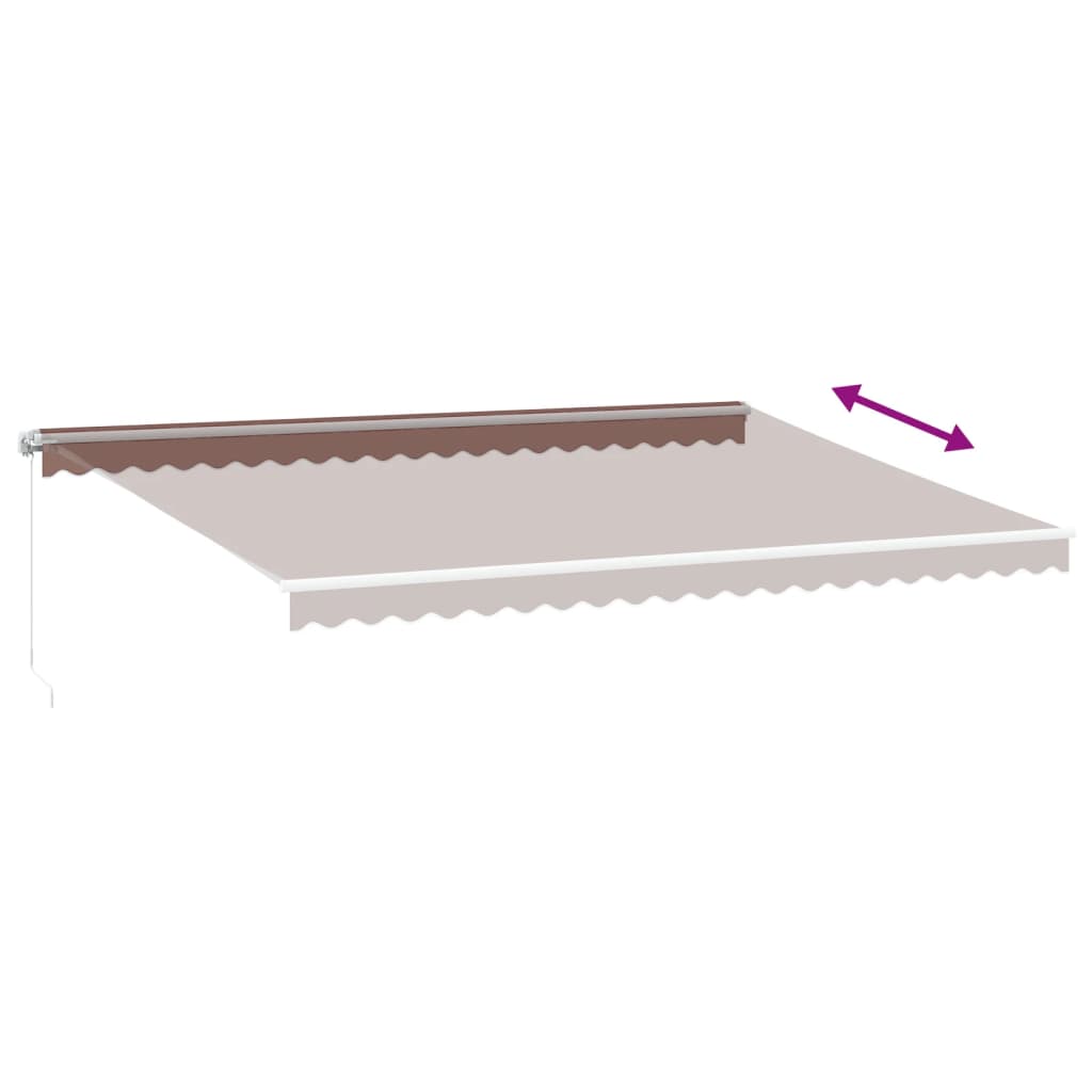 Tenda da Sole Retrattile Manuale con LED Marrone 500x350 cm | homemem39