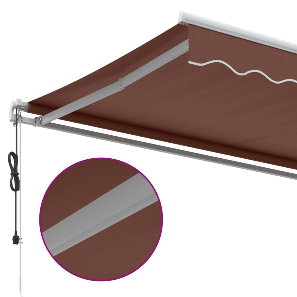 Tenda da Sole Retrattile Automatica Marrone 500x350 cm | homemem39