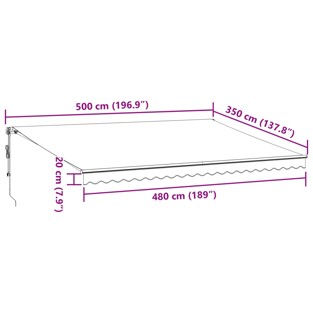 Tenda da Sole Retrattile Automatica Marrone 500x350 cm | homemem39