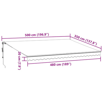 Tenda da Sole Retrattile Automatica Marrone 500x350 cm | homemem39