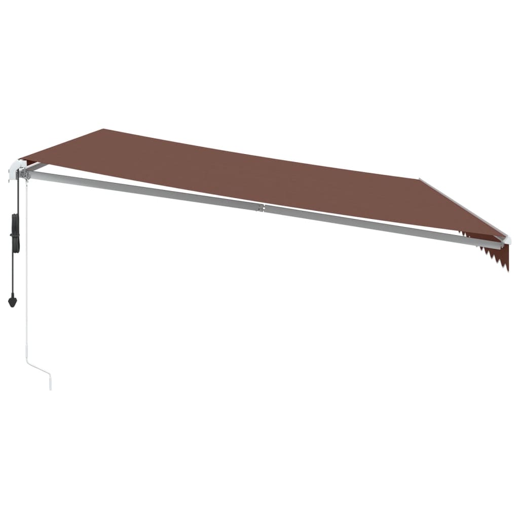 Tenda da Sole Retrattile Automatica con LED Marrone 500x350 cm