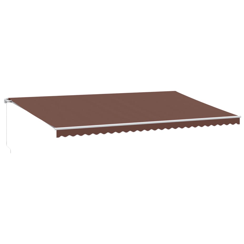 Tenda da Sole Retrattile Manuale con LED Marrone 600x350 cm | homemem39