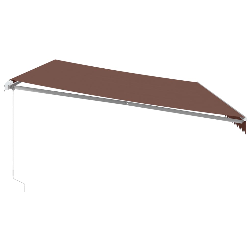 Tenda da Sole Retrattile Manuale con LED Marrone 600x350 cm | homemem39