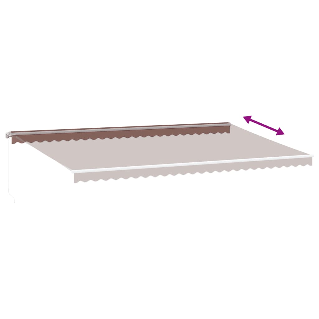 Tenda da Sole Retrattile Manuale con LED Marrone 600x350 cm | homemem39