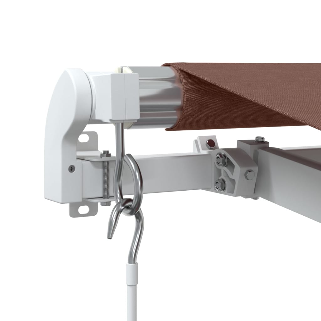 Tenda da Sole Retrattile Manuale con LED Marrone 600x350 cm | homemem39