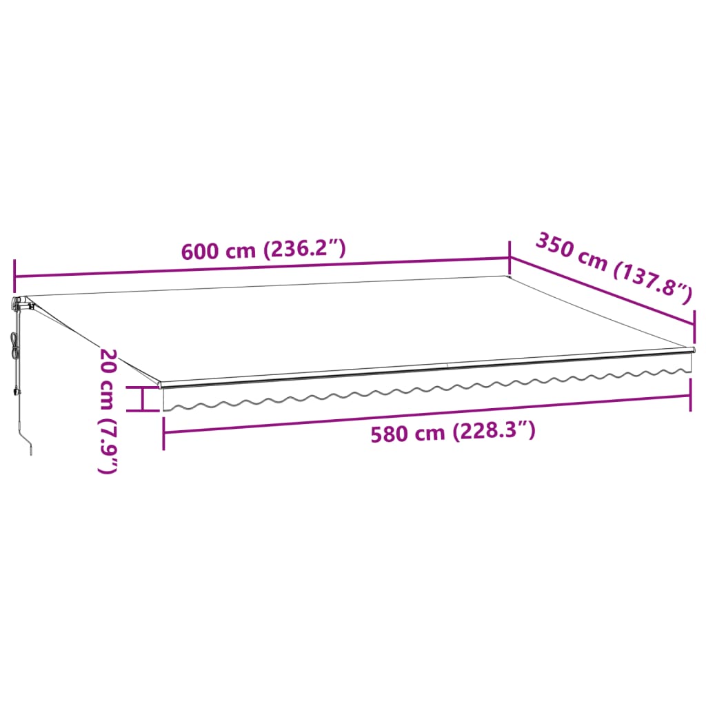 Tenda da Sole Retrattile Automatica Marrone 600x350 cm | homemem39