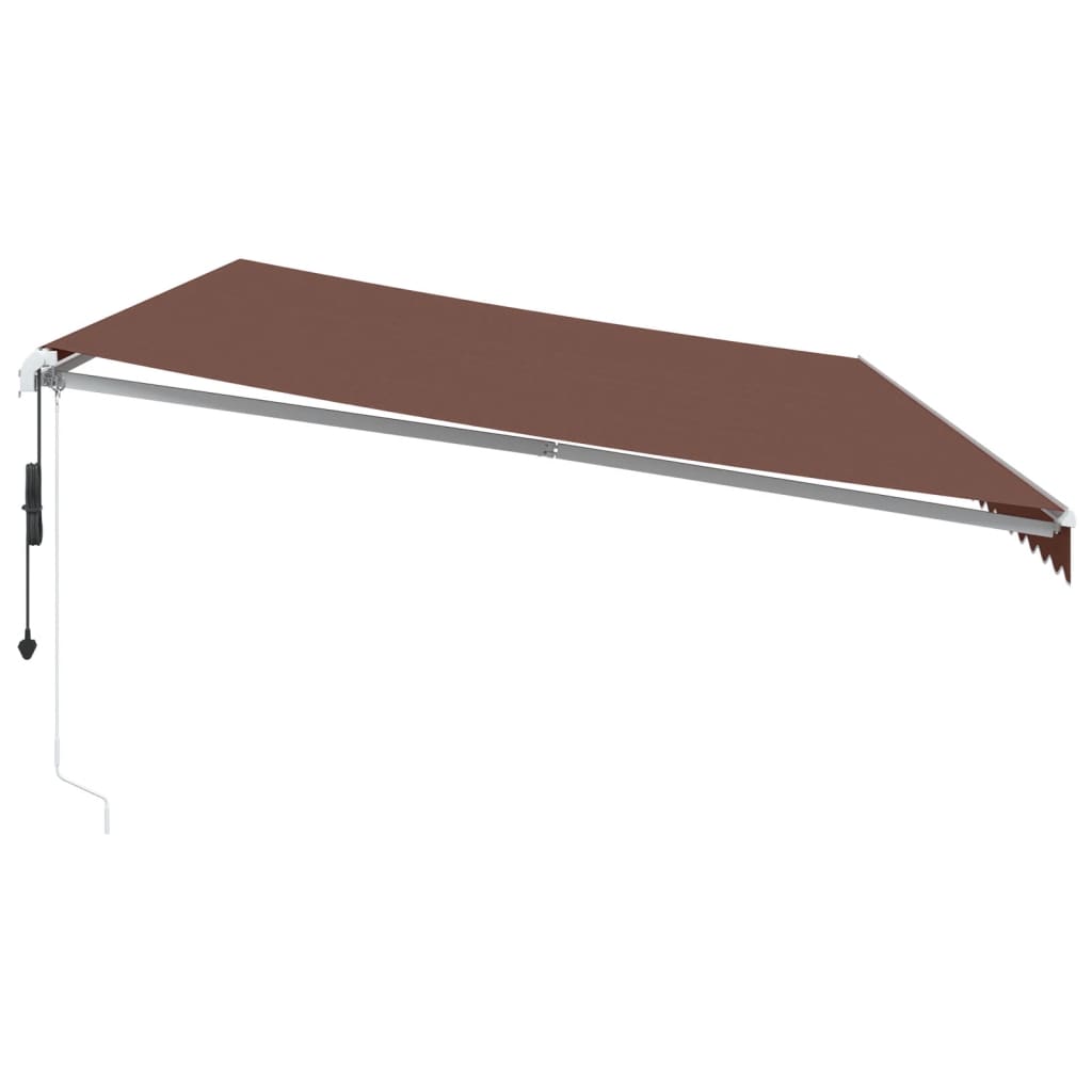 Tenda da Sole Retrattile Automatica con LED Marrone 600x350 cm