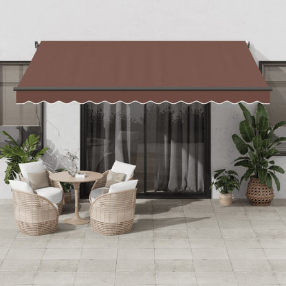 Tenda da Sole Retrattile Manuale Marrone 400x350 cm