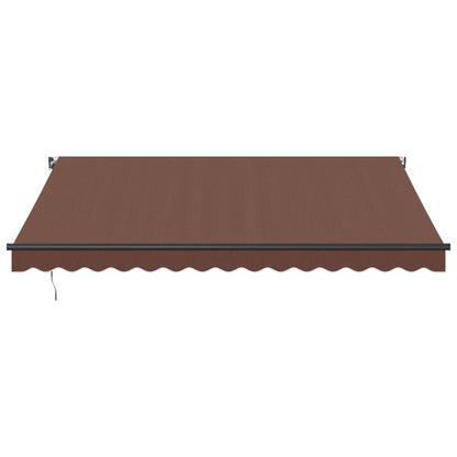 Tenda da Sole Retrattile Manuale con LED Marrone 400x350 cm