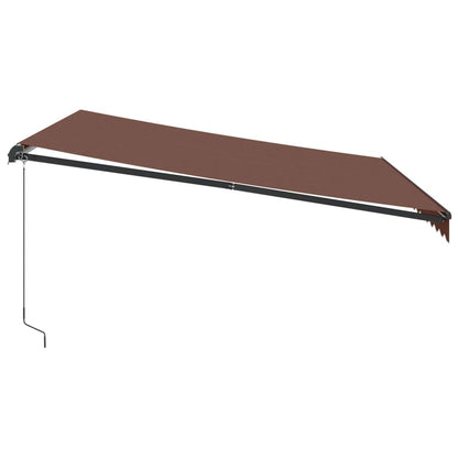 Tenda da Sole Retrattile Manuale con LED Marrone 400x350 cm