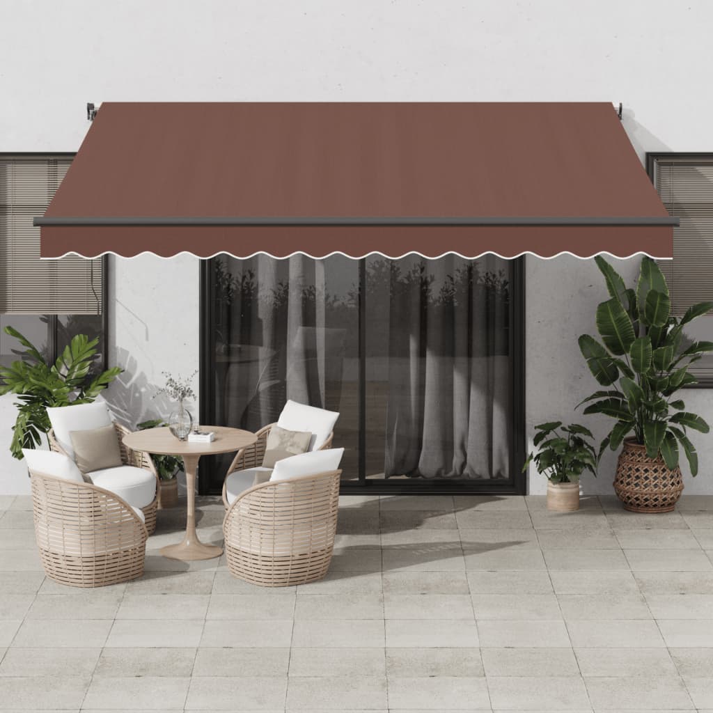 Tenda da Sole Retrattile Automatica Marrone 400x350 cm | homemem39
