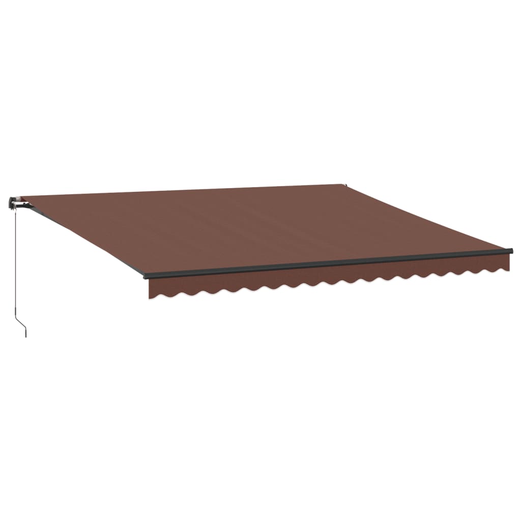 Tenda da Sole Retrattile Manuale con LED Marrone 450x350 cm