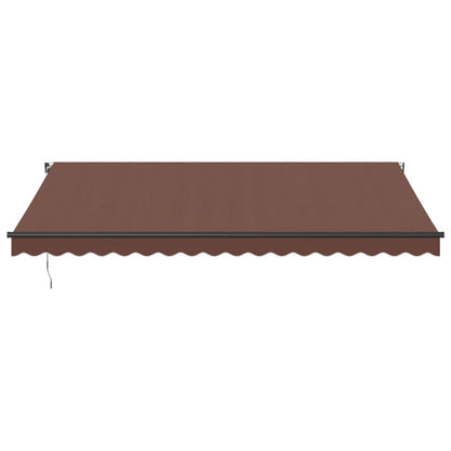 Tenda da Sole Retrattile Manuale con LED Marrone 450x350 cm