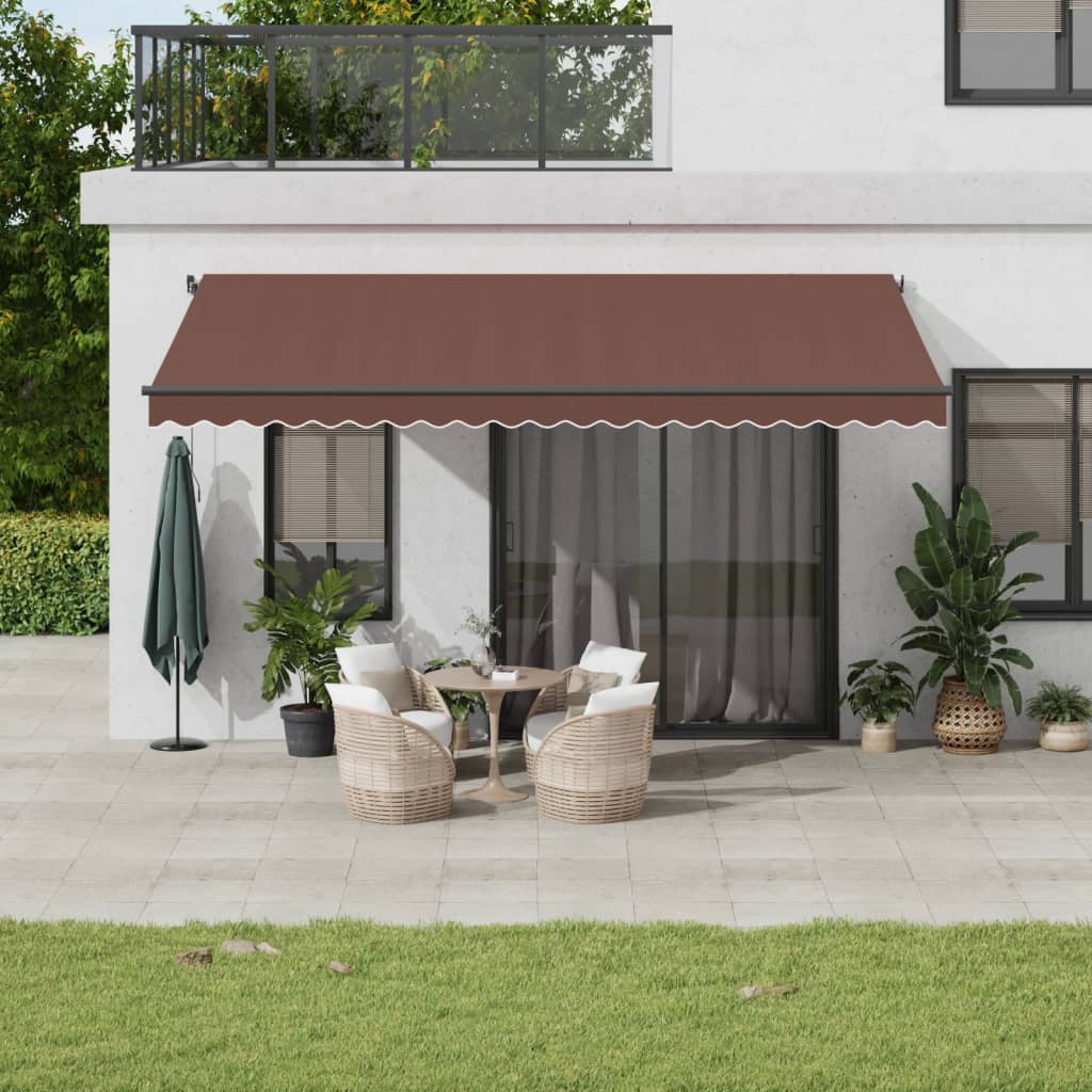 Tenda da Sole Retrattile Manuale Marrone 500x350 cm