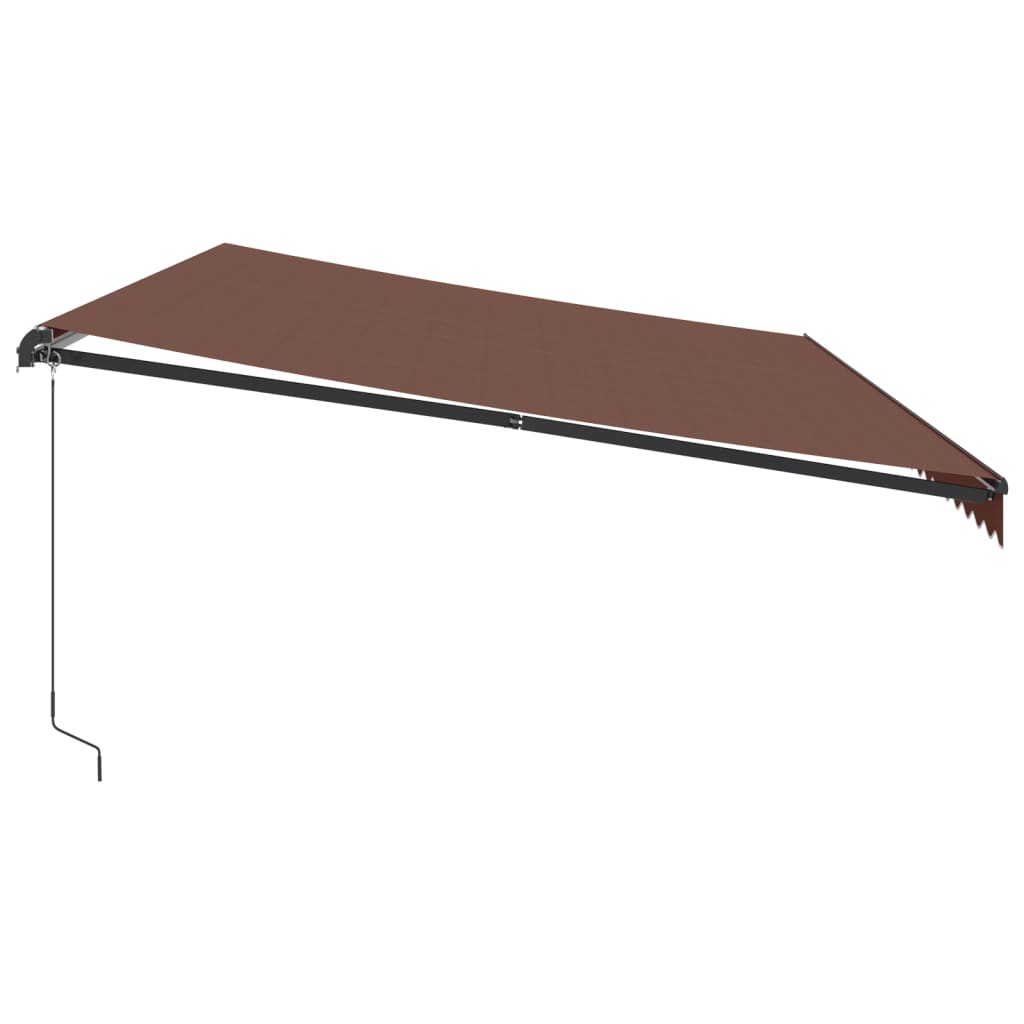 Tenda da Sole Retrattile Manuale con LED Marrone 600x350 cm