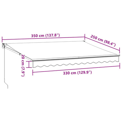Tenda Sole Retrattile Manuale 350x250 cm Marrone | homemem39