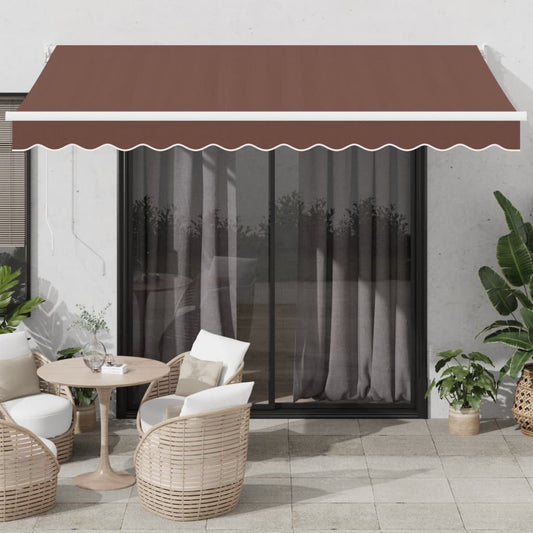 Tenda Sole Retrattile Manuale 350x250 cm Marrone | homemem39
