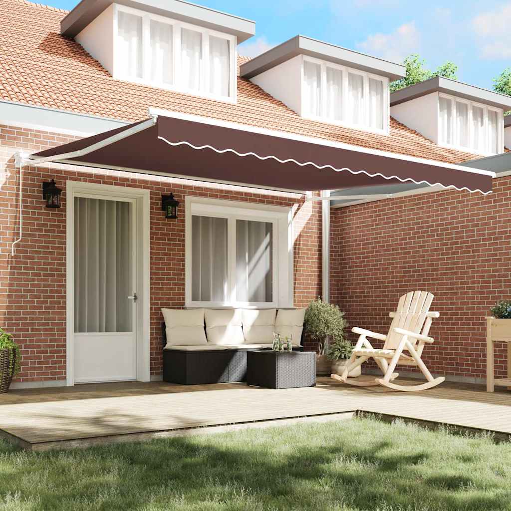 Tenda Sole Retrattile Manuale 400x300 cm Marrone | homemem39
